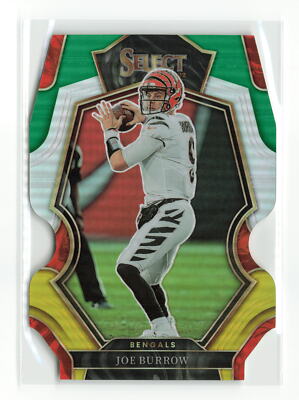 JOE BURROW #120 2022 PANINI SELECT BENGALS GREEN YELLOW