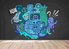 3D Monster Doodle Wallpaper Wall Mural Removable Self-adhesive Sticker728