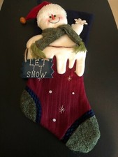 Christmas Snowman Stocking- New