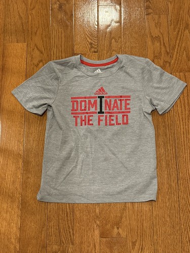 Adidas Gray and Red "Dominate The Field T-shirt Size Youth 7 Sports