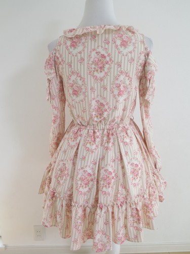 Liz Lisa Floral Dress S-M off shoulder ribbon Lolita Kawaii Cute Fairy (5) - Picture 6 of 12