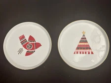 2 Project 62 Plate Scandinavian Porcelain Holiday Appetizer Target Cardinal Tree