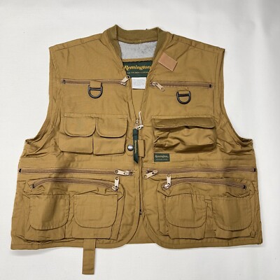Gilet Vintage Remington Pêche à La Mouche - Taille M - Beige - Années 90 - Avec étiquettes