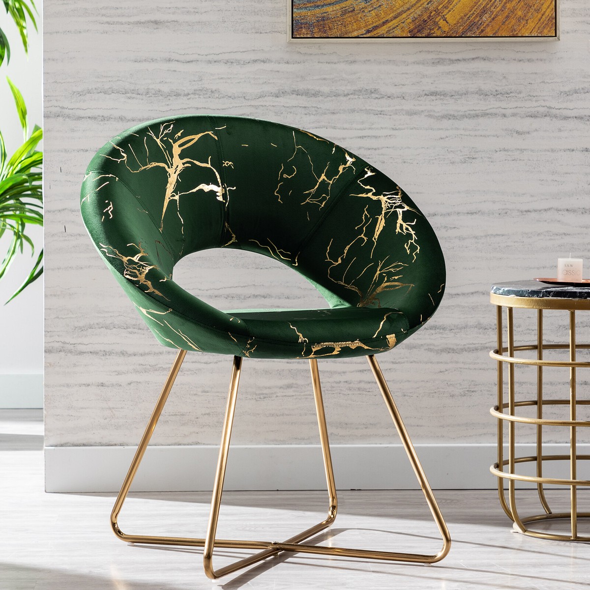 Duhome Accent Chair Velvet Vanity Chair Mid-Back for Living Room