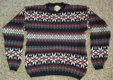 Vtg Woolrich Alpine Apre Ski Xmas Sweater Men L snow hiking camping hunting