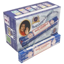 Satya Sai Baba Nag Champa Incense Sticks Agarbatti Pack of 12X15g Each 180g Box