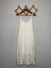 Women’s Cream Crochet/Lace Like V-neck Sleeveless Plenty Anthropologie Dress  M