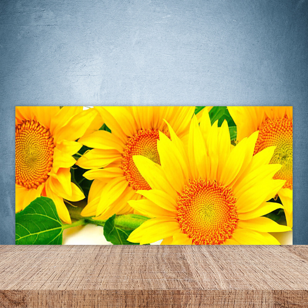 Panneau en verre de cuisine floral 100x50 pour illuminer votre plan de travail