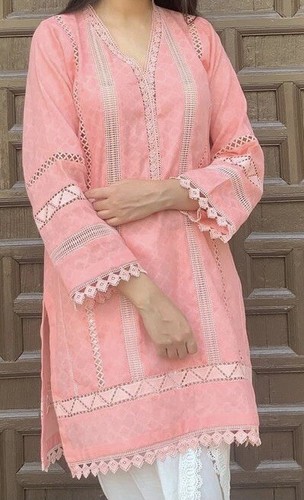 Pakistani Lace Sleeves Kurta Top Tunic 