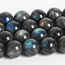 8MM Genuine Natural Deep Gray Blue Labradorite Beads Grade A Round Loose Beads