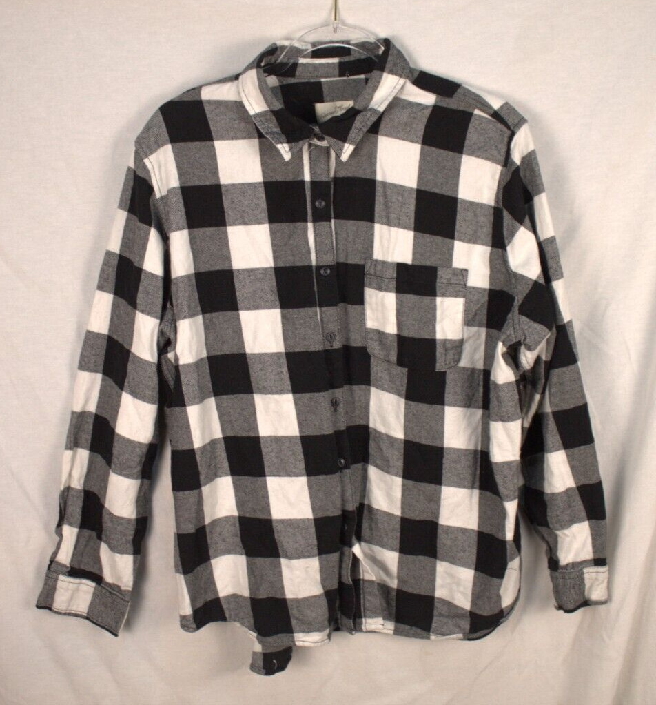 Universal Thread Black/ivory checked button down … - image 1