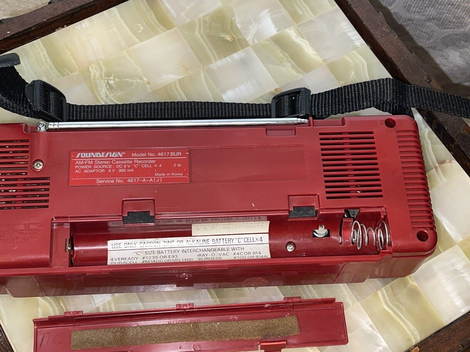 Vintage Soundesign Model 4617BUR AM-FM Stereo Cassette Recorder Red -  Untested