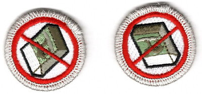 Spoof Merit Badges  - ''No Smoking''  set of 2 MBs 1 1/2 in Embroidered Patch