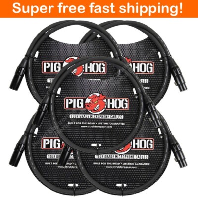 5 Pack Pig Hog PHM3 High Performance 8MM XLR Mic Cable, 3FT LIFETIME WARRANTY!