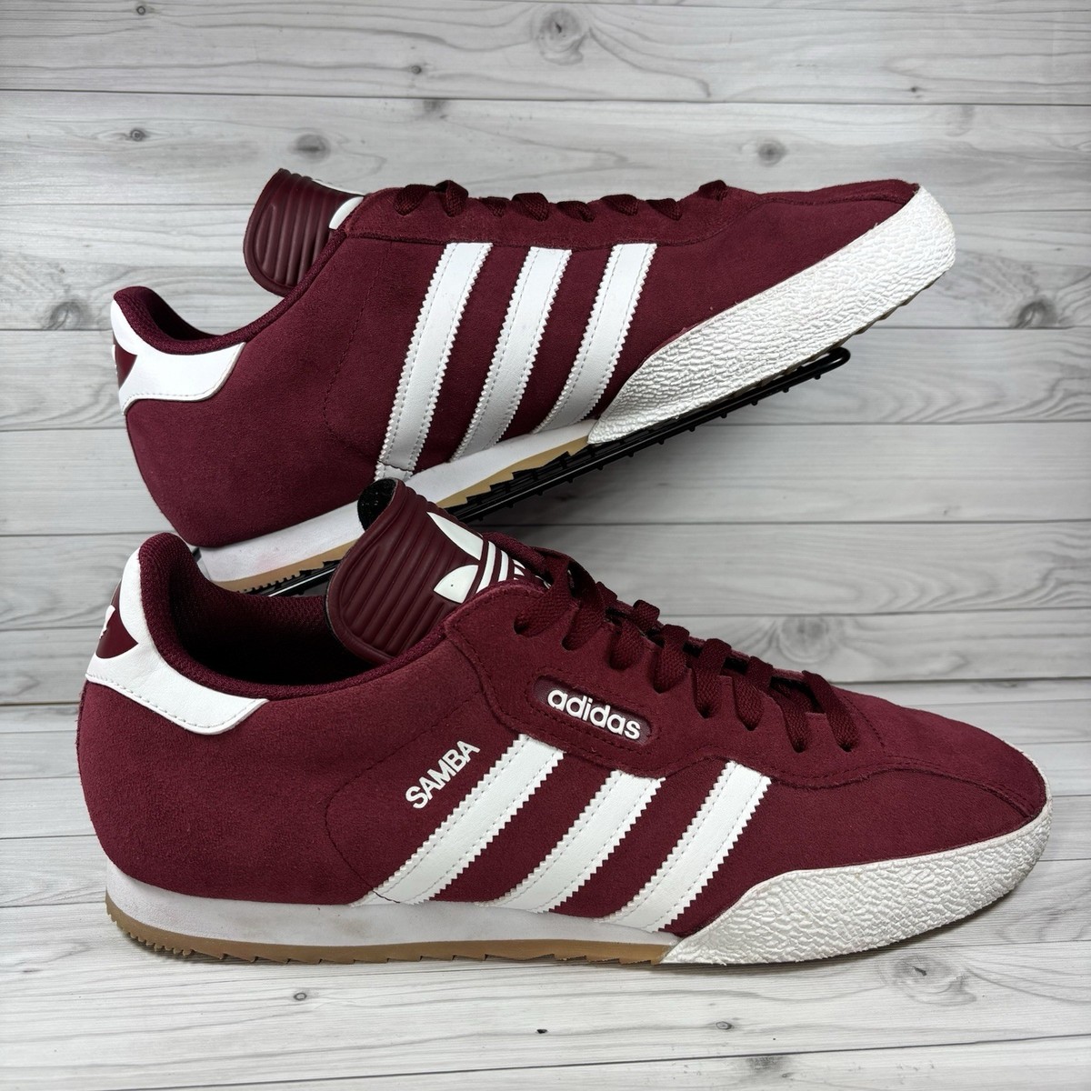 Burgundy Adidas Samba Super Suede Samba OG Sporty Rich White