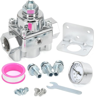 #ad 12 804 Adjustable Fuel Pressure Regulator with Gauge For Holley 1 4 PSI3 8quot; NPT $39.95