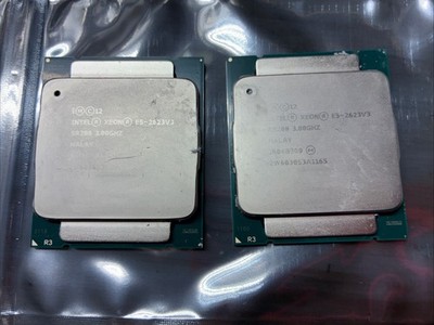 Lot of 2 Intel Xeon E5-2623 v3 3.0GHz 10MB SR208 LGA2011-v3 Quad Core Server CPU