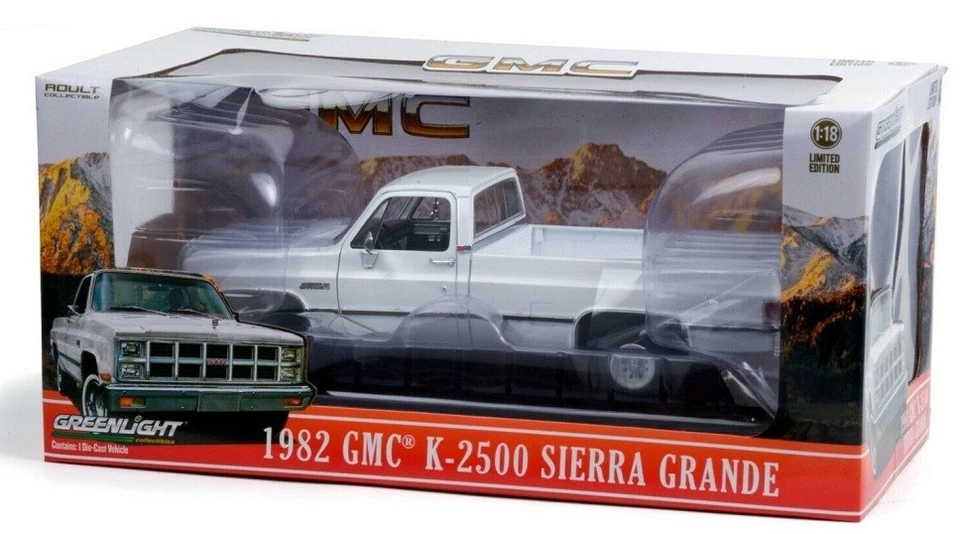 GREENLIGHT, GMC K-2500 pickup Sierra Grande 1982 bianco, 1/18, GREEN13562 - Immagine 4 di 4