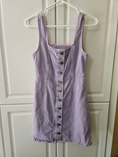 UO Lilac Button-Down Pinafore Mini Dress Fairycore 90s Y2k Soft Grunge Indie
