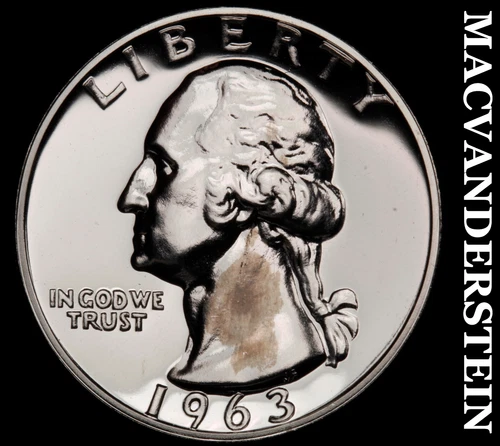 1963 Washington Quarter- Silver- Choice Gem Proof Luster No Reserve #J2911