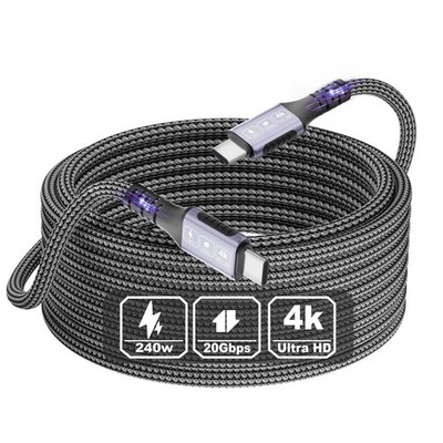 20FT USB to USB Cable, 4K60Hz Video, 20Gbps Data, 240W PD Fast Charging, Dura...
