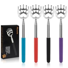  4-Pack Extendable Back Scratchers - Metal Claws with Telescopic Rubber