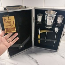 Vintage Travel Bar Set Portable Pub By Londonaire Locking Case w/ Key Bakelite?