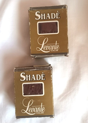 Vintage Levante Calze 1980s Tights X2 -NOS Italian 15 Denier Brown Hosiery TG 1