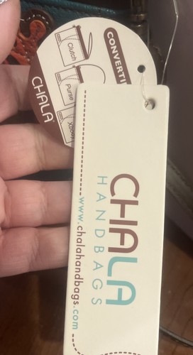 CHALA Frog Teal Convertible Crossbody Shoulder Wristlet Purse W/3D appliqué, NWT - Picture 4 of 8