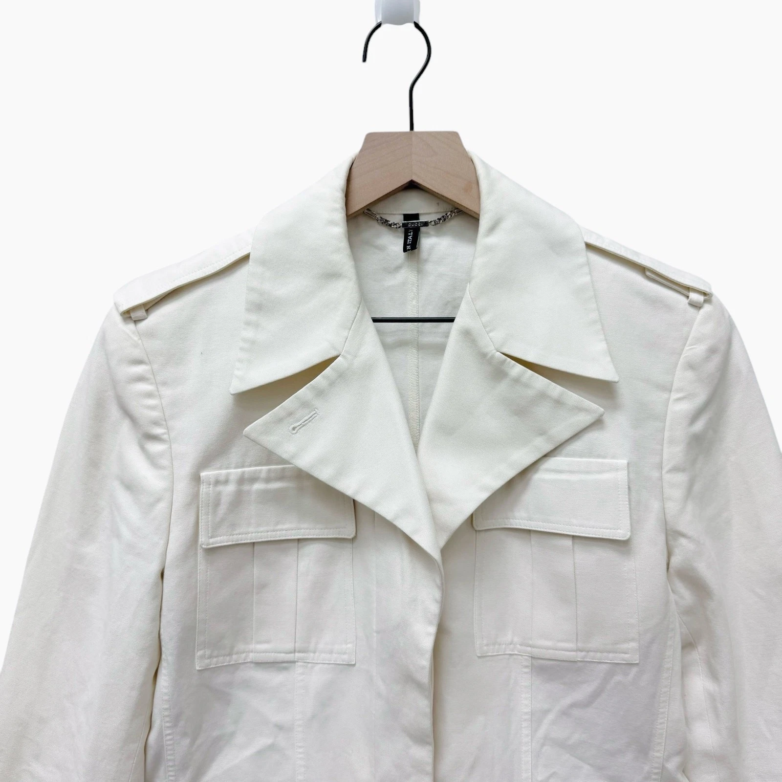 Giacca biker Gucci vintage bianca donna taglia 44