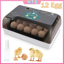 12 Eggs Digital Egg Incubator Hatcher w Temperature Controller Automatic Turning