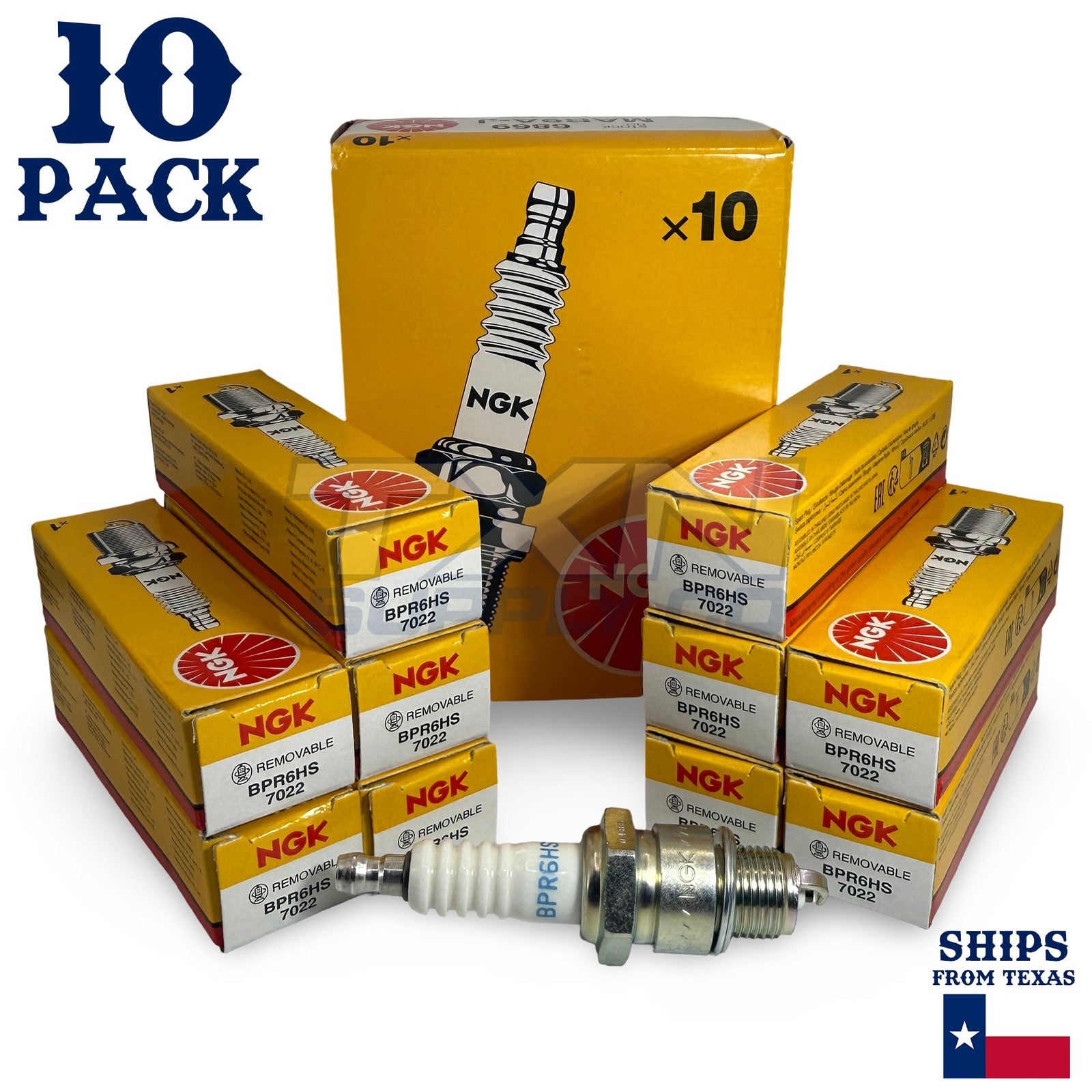NGK 7022 Spark Plug BPR6HS - 10 Pack