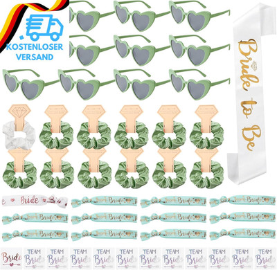 49 Stück Jga Accessoires Frauen Set, JGA Accessoires Mit Sonnenbrille Herz, Brid