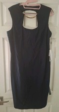 Roman Womens Navy Bodycon Dress UK16 Gold Neckline BNWT
