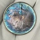 1993 American Silver Eagle 1oz .999 Round Coin TONER BLUE PURPLE ASE VERY COOL!