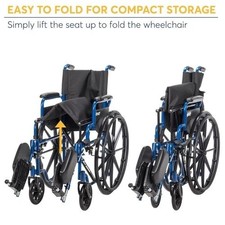 Blue Streak Wheelchair with Flip Back Desk Arms, Elevating Leg Rests, 18" Seat