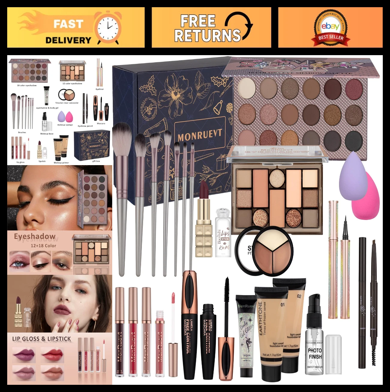 Teen & Women's Makeup Kit - Full Set with Eyeshadow, Foundation & Concealer - Pe