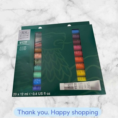 Winsor & Newton Oil Color Paint Set - 20 Essential Colors in 12ml Tubes NEW SHIP