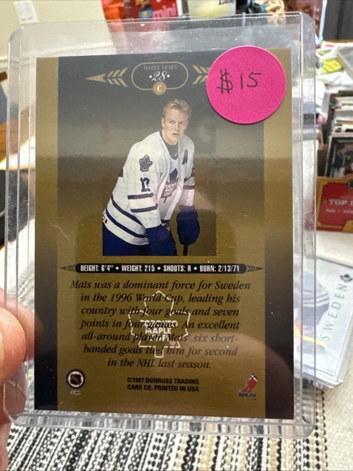 1996-97 Leaf Limited Gold Mats Sundin #28 HOF - Image 2 of 2