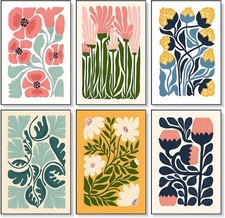 6 St&uuml;ck Malen nach Zahlen Erwachsene Blume, Paint by Numbers Set f&uuml;r Anf&auml;nger, B
