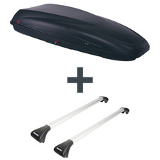 Dachbox G3 Krono 480 + Dachträger Menabo Ariete für Mini Clubman Typ R55 NEU Set