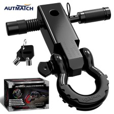 Autmatch 2 Shackle Hitch Receiver D Ring Shackle Off-road Recovery Black