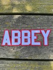 Tackle Twill 2 Color Word ABBEY Red White Sew On Nautical Boating Patch LG Motel — photo 1