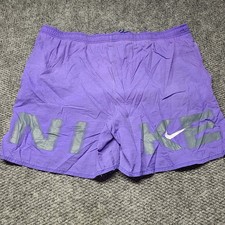 VTG Y2K Nike Big Logo Nylon Shorts Mesh Lined Size Medium Spellout Swoosh Retro