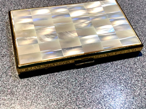 Vintage Colibri Mother of Pearl Cigarette Case Rare