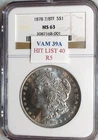 1878 7/8TF MORGAN SILVER DOLLAR NGC MS63 VAM 39A HITLIST 40 $1 Coin!