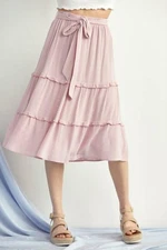 Doe And Rae Waist Band Ruffle Skirt Size L