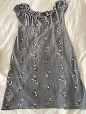 90’s Oasis Grey Embroidered Empire-line Stretchy Dress, 12/14
