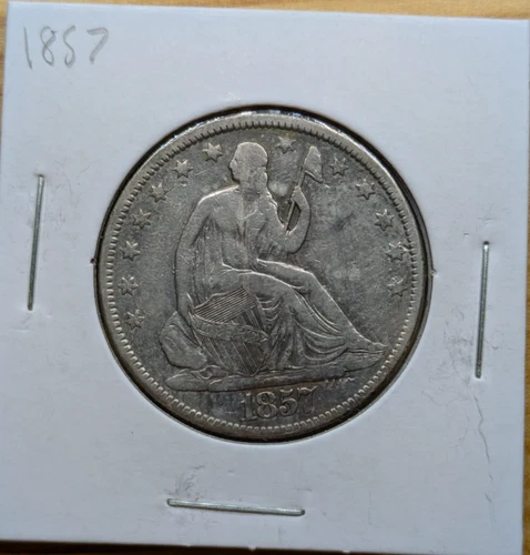 1857 seated liberty half dollar EF