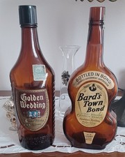 COPPIA BOTTIGLIE VUOTE WHISKEY ANNI 40 GOLDEN WEDDING E BARD'S TOWN BOND